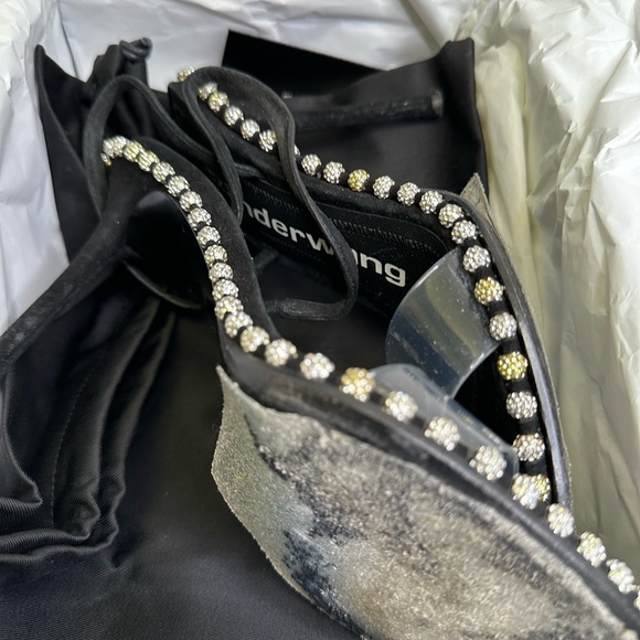 Alexander Wang Black suede heels with Crystal ball embellishments size 38 - Picture 9 of 14
